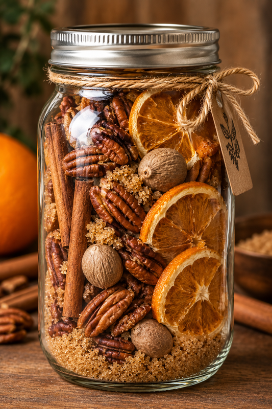 LNE Bespoke Cocktail Infusions Organic Toasted Pecan Citrus Spiced Infusion Jar