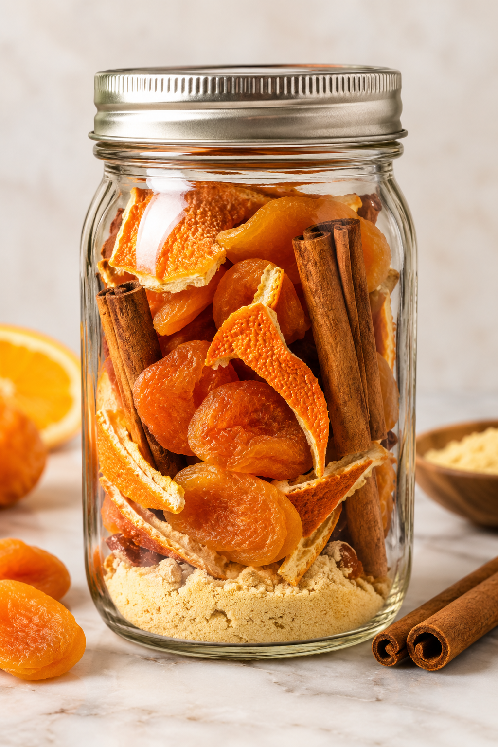 LNE Bespoke Cocktail Infusions Organic Honey Cinnamon Apricot Infusion Jar